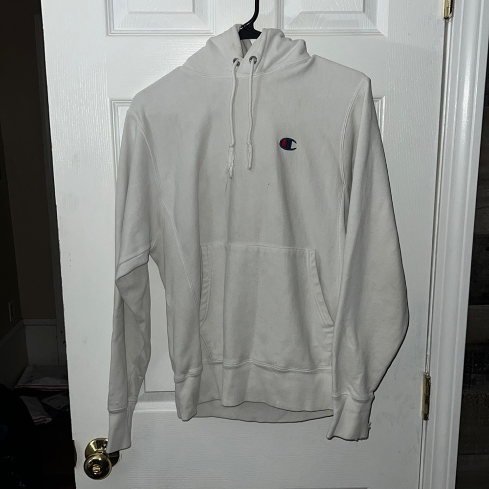 Champion Solid White Reverse Weave Pullover Hoodi… - image 1